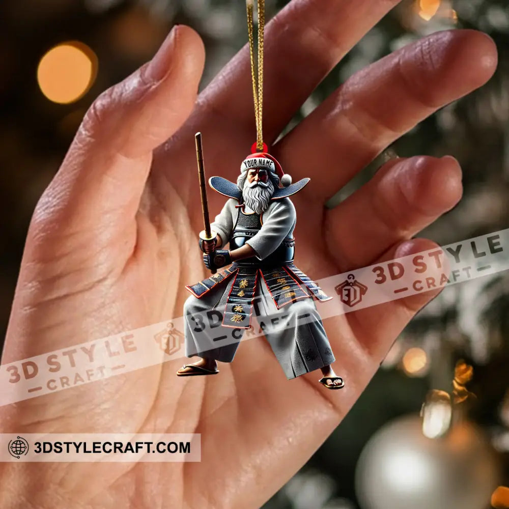 Santa Samurai Home Decor Christmas Ornament Personalized