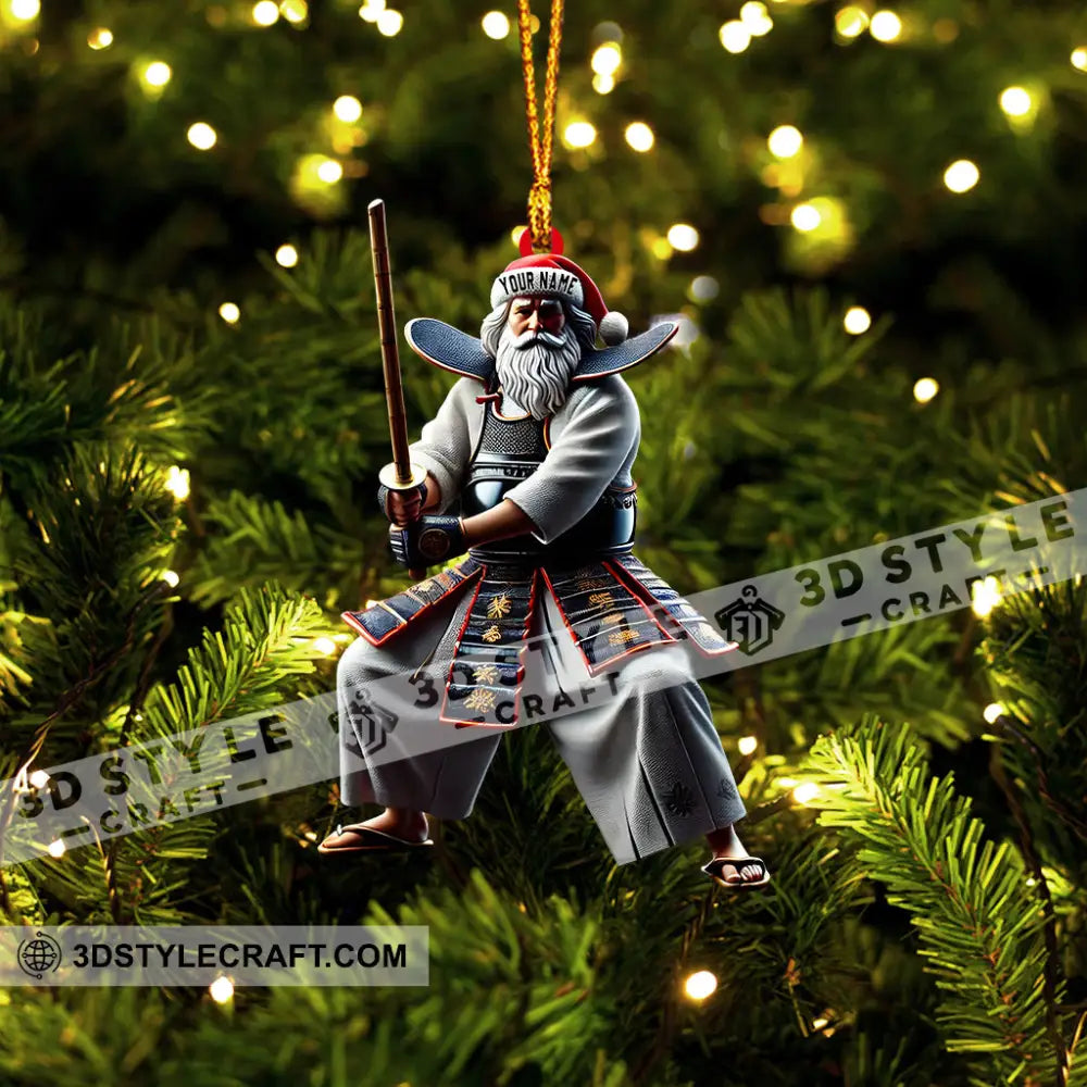 Santa Samurai Home Decor Christmas Ornament Personalized