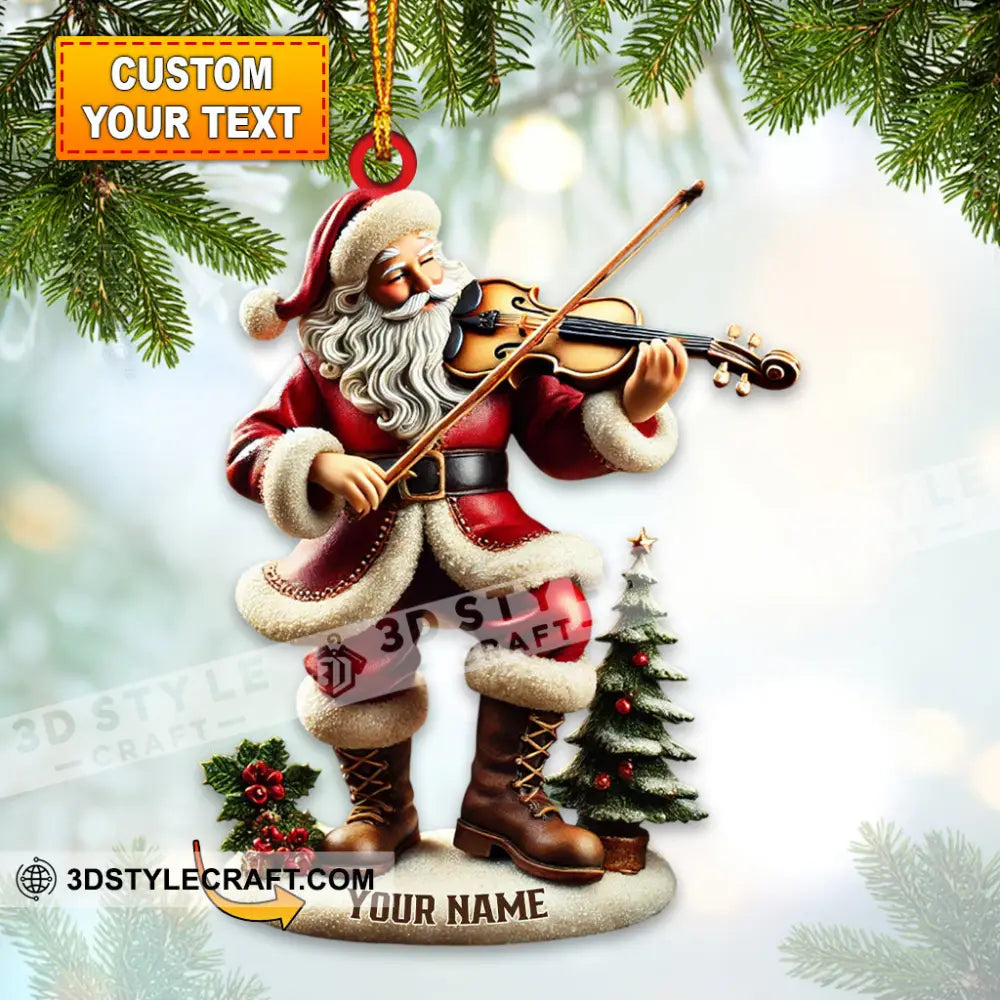 Santa Violin Christmas Ornament Personalized 3.54’’ / 1