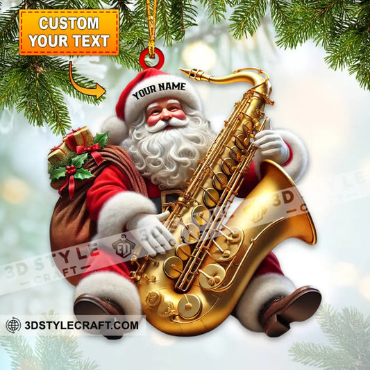 Saxophone Santa Home Decor Christmas Ornament Personalized 3.54’’ / 1