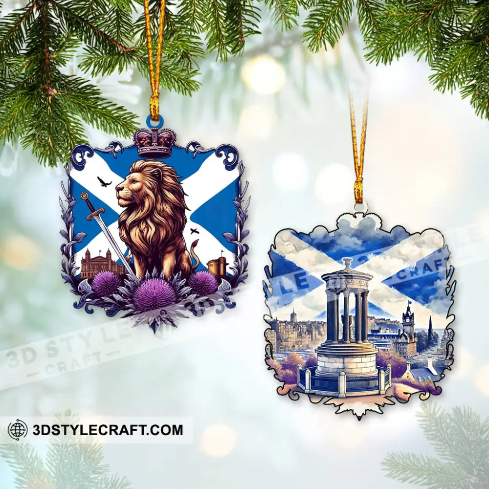 Scotland Flag And Lion Ornament 1 Pack