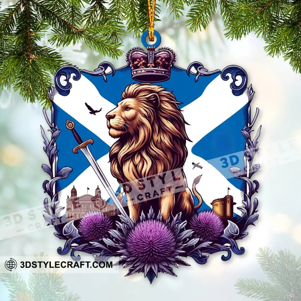 Scotland Flag And Lion Ornament