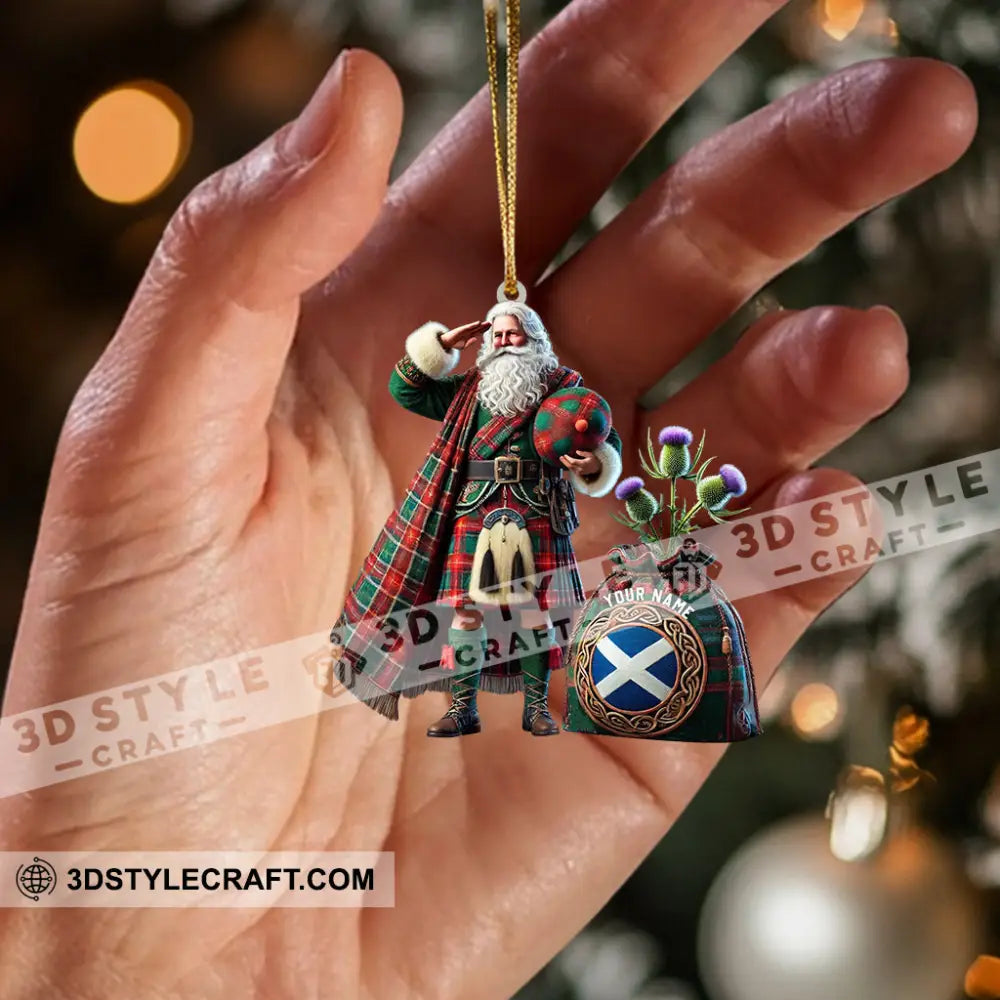 Scottish Cartoon Christmas Home Decor Ornament Personalized