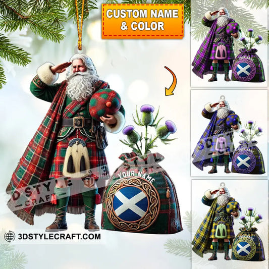 Scottish Cartoon Christmas Home Decor Ornament Personalized 3.54’’ / 1