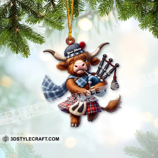 Scottish Cows Christmas, Home Decor, Christmas Ornament, Personalized Ornament style option 3