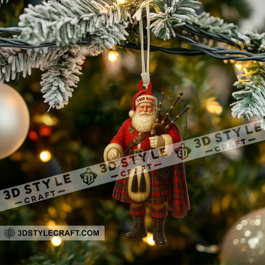 Scottish Santa Home Decor, Christmas Ornament, Personalized Ornament style option 3
