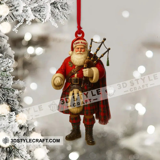 Scottish Santa Home Decor, Christmas Ornament, Personalized Ornament style option 4