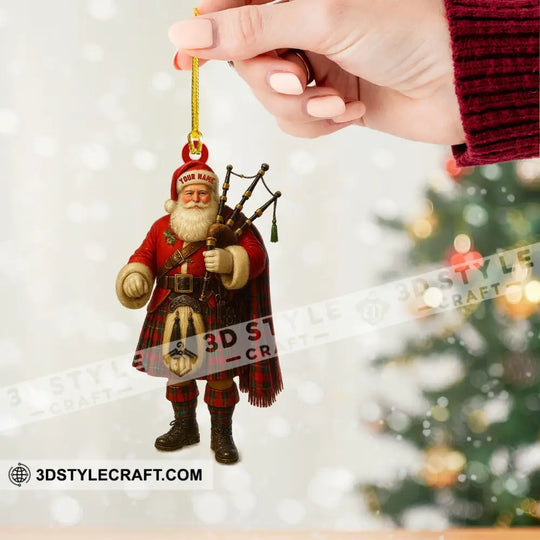 Scottish Santa Home Decor, Christmas Ornament, Personalized Ornament style option 2