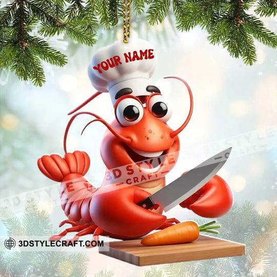 Seafood Chef, Lobster, Home Decor, Christmas Ornament, Personalized Ornament style option 2