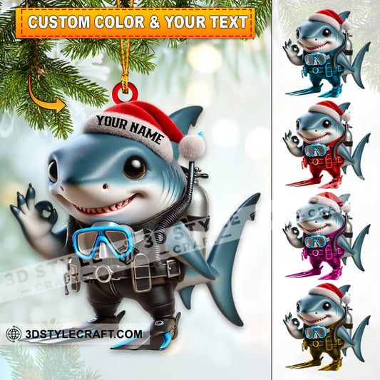 Shark King Home Decor Christmas Ornament Personalized