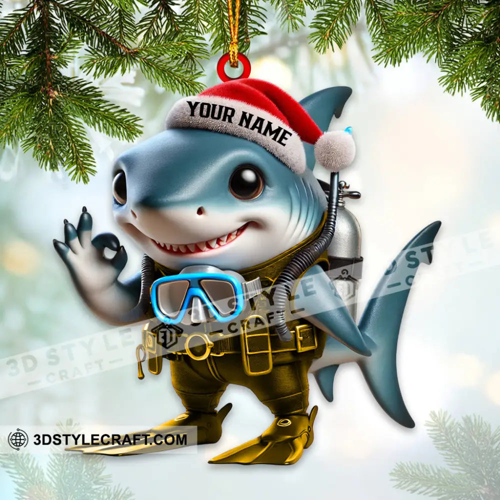 Shark King Home Decor Christmas Ornament Personalized