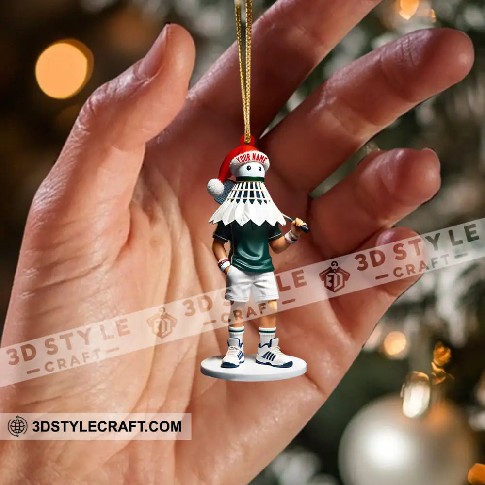 Shuttlecock Badminton Christmas Ornament Personalized