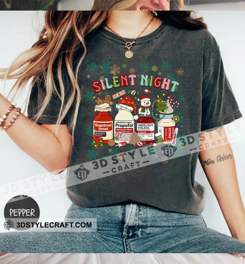 Silent Night Gift For Christmas Hoodie Apparel