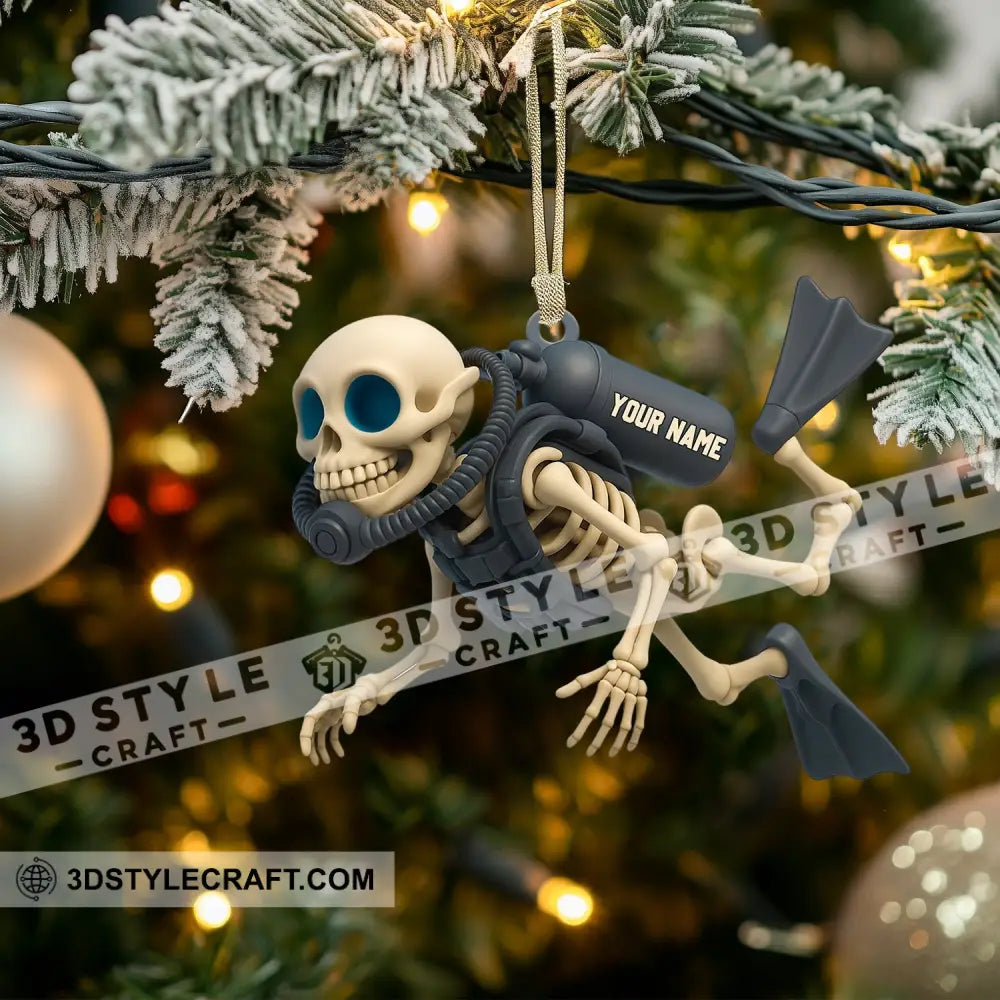 Skull Diving Home Decor Christmas Ornament Personalized Ornament Ornament