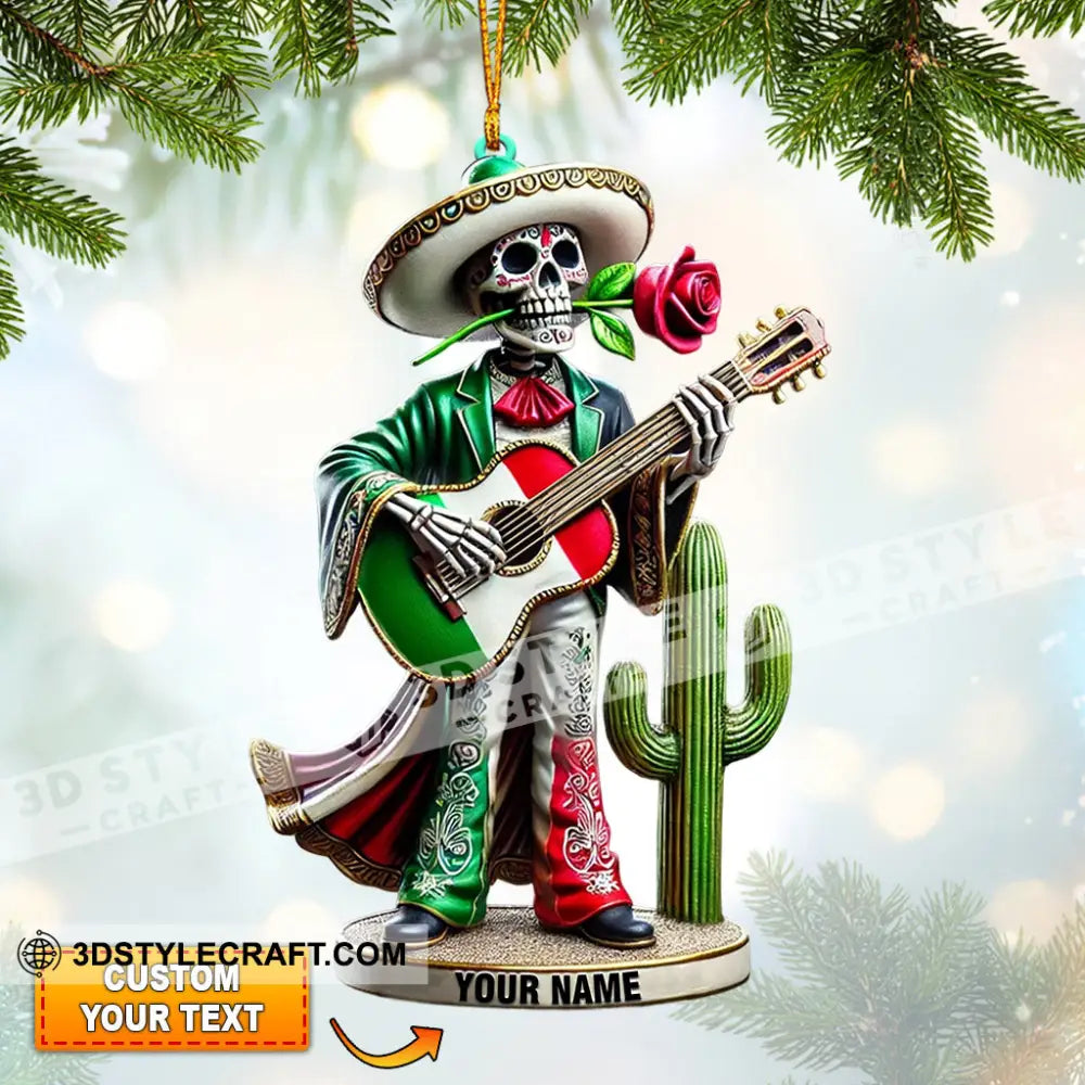 Skull Musican Home Decor Christmas Ornament Personalized 3.54’’ / 1