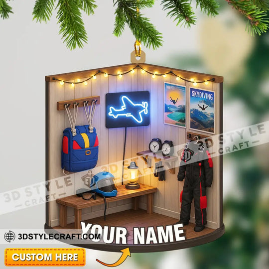 Skydiving Corner, Home Decor, Christmas Ornament, Personalized Ornament style option 1