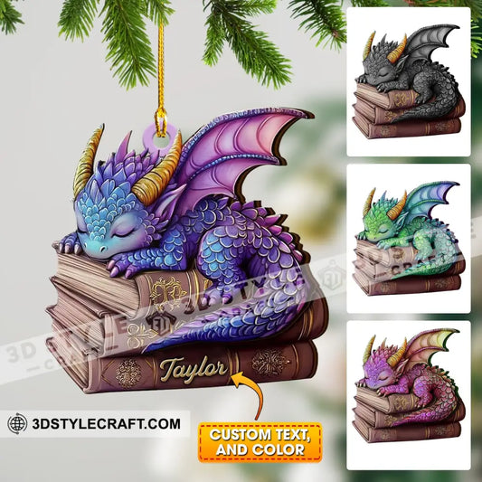 Sleeping Little Dragon Christmas Ornament Personalized 3.54’’ / 1