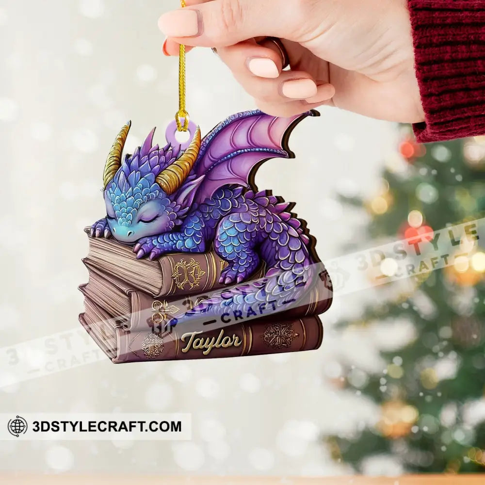 Sleeping Little Dragon Christmas Ornament Personalized