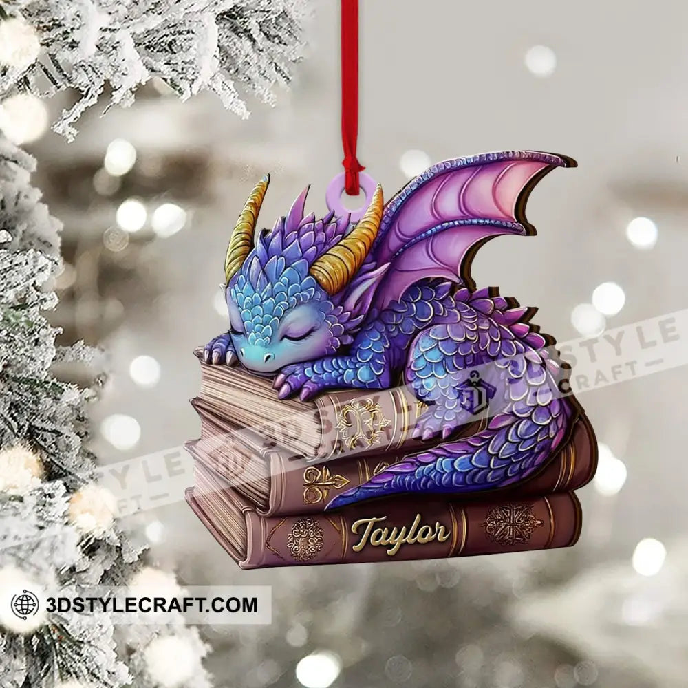 Sleeping Little Dragon Christmas Ornament Personalized