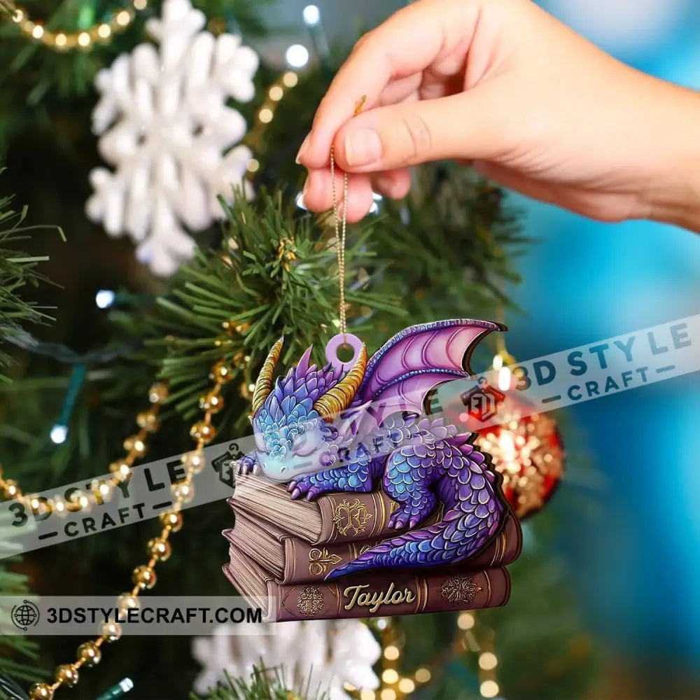 Sleeping Little Dragon Christmas Ornament Personalized