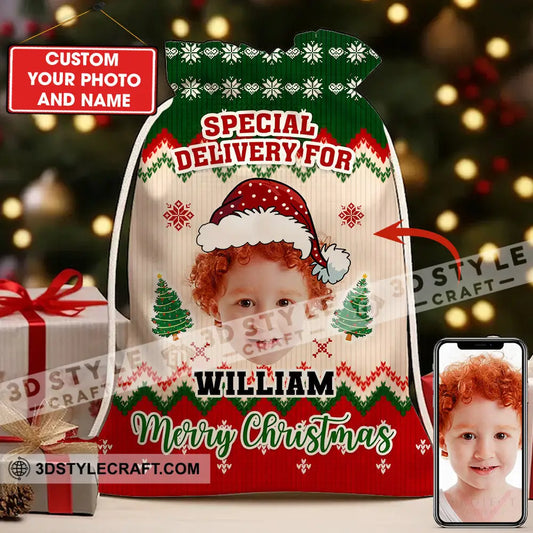 Special Delivery For Kid Personalized Christmas String Bag 13X15 In - 33X39 Cm