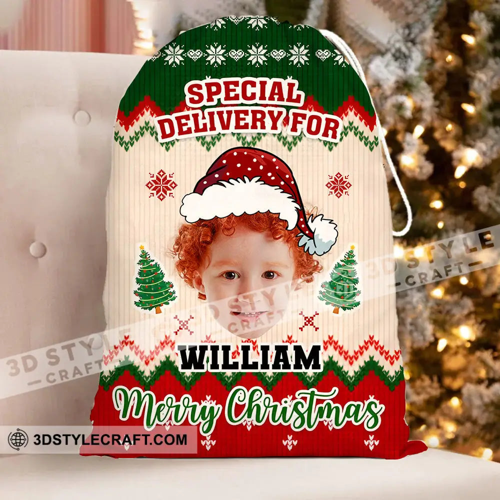 Special Delivery For Kid Personalized Christmas String Bag