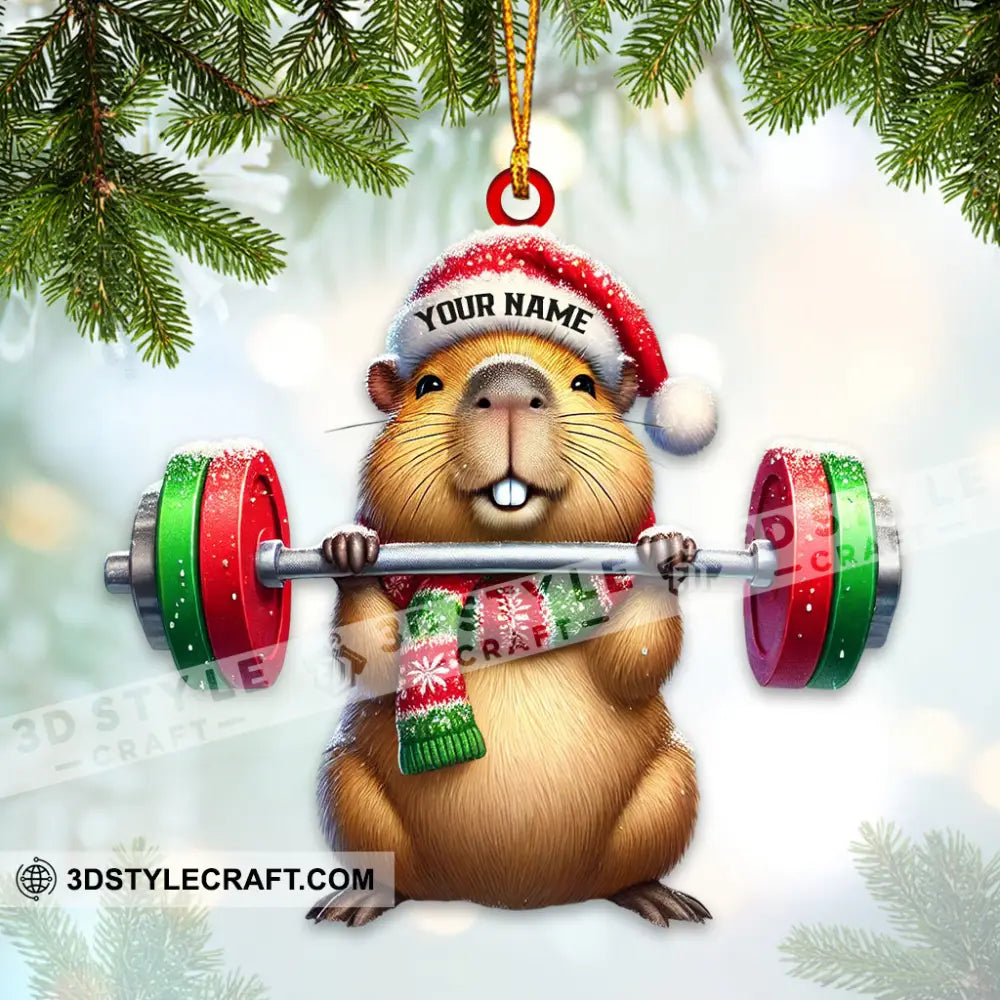 Strong Hamster Home Decor Christmas Ornament Personalized