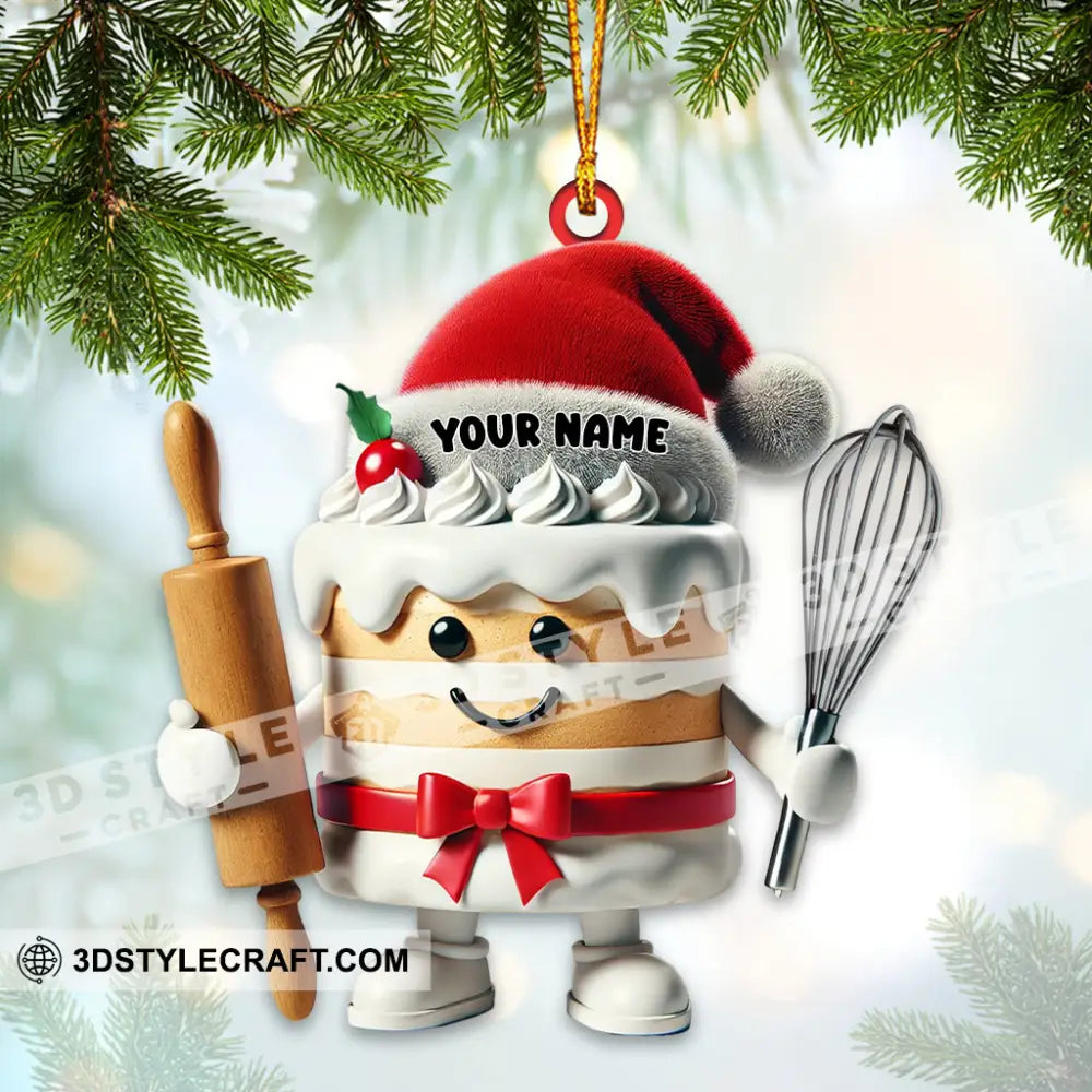 Sweet Cream Cake Christmas Ornament Personalized