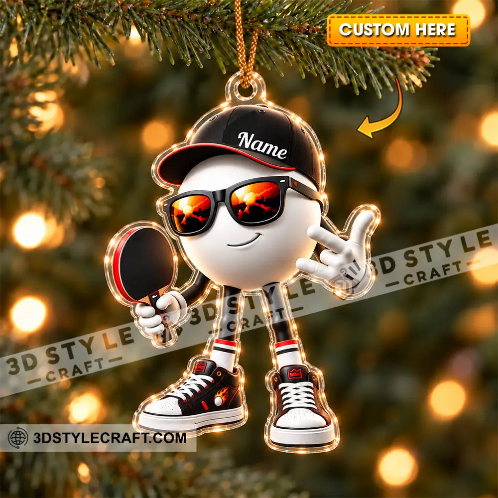 Table Tennis Home Decor Christmas Ornament Personalized Ornament - 3.54’’ / 1 Ornament - Ornament
