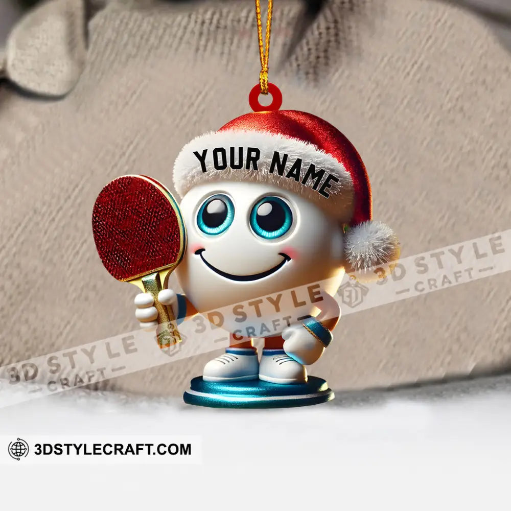 Table Tennis Racket And Ball Home Decor Christmas Ornament Personalized