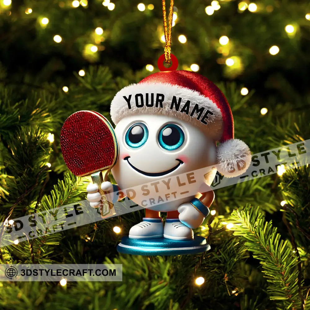 Table Tennis Racket And Ball Home Decor Christmas Ornament Personalized