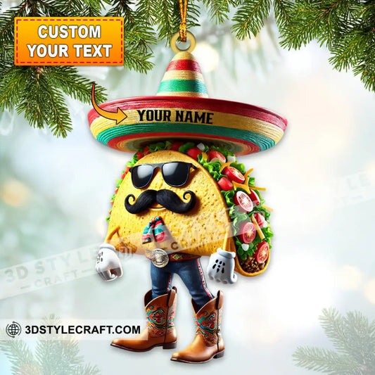 Tacos Mexican Home Decor Christmas Ornament Personalized 3.54’’ / 1