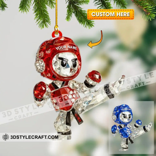 Taekwondo Christmas Home Decor, Christmas Ornament, Personalized Ornament style option 1