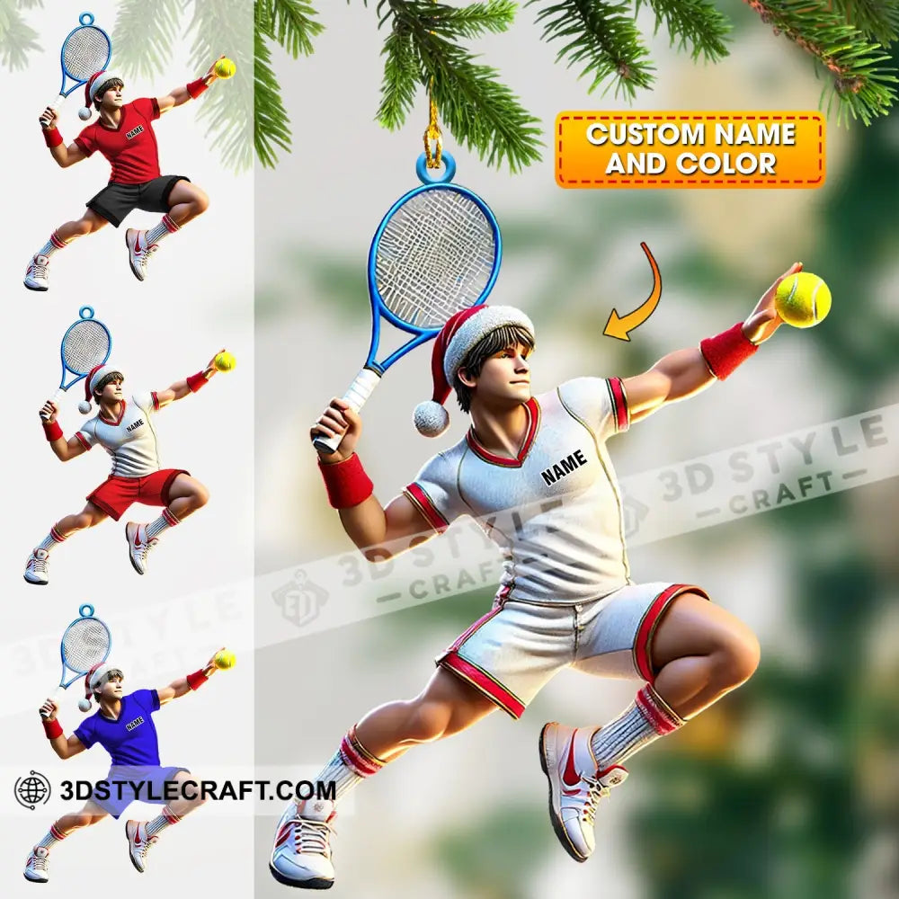 Tennis Player Christmas Ornament Personalized 3.54’’ / 1