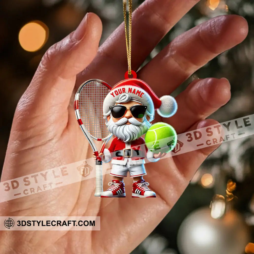 Tennis Santa Christmas Home Decor Ornament Personalized