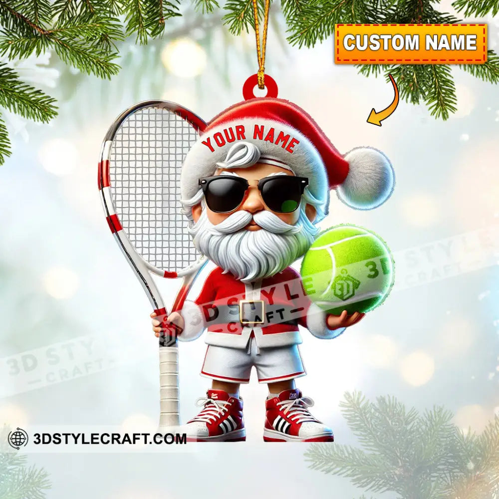 Tennis Santa Christmas Home Decor Ornament Personalized 3.54’’ / 1