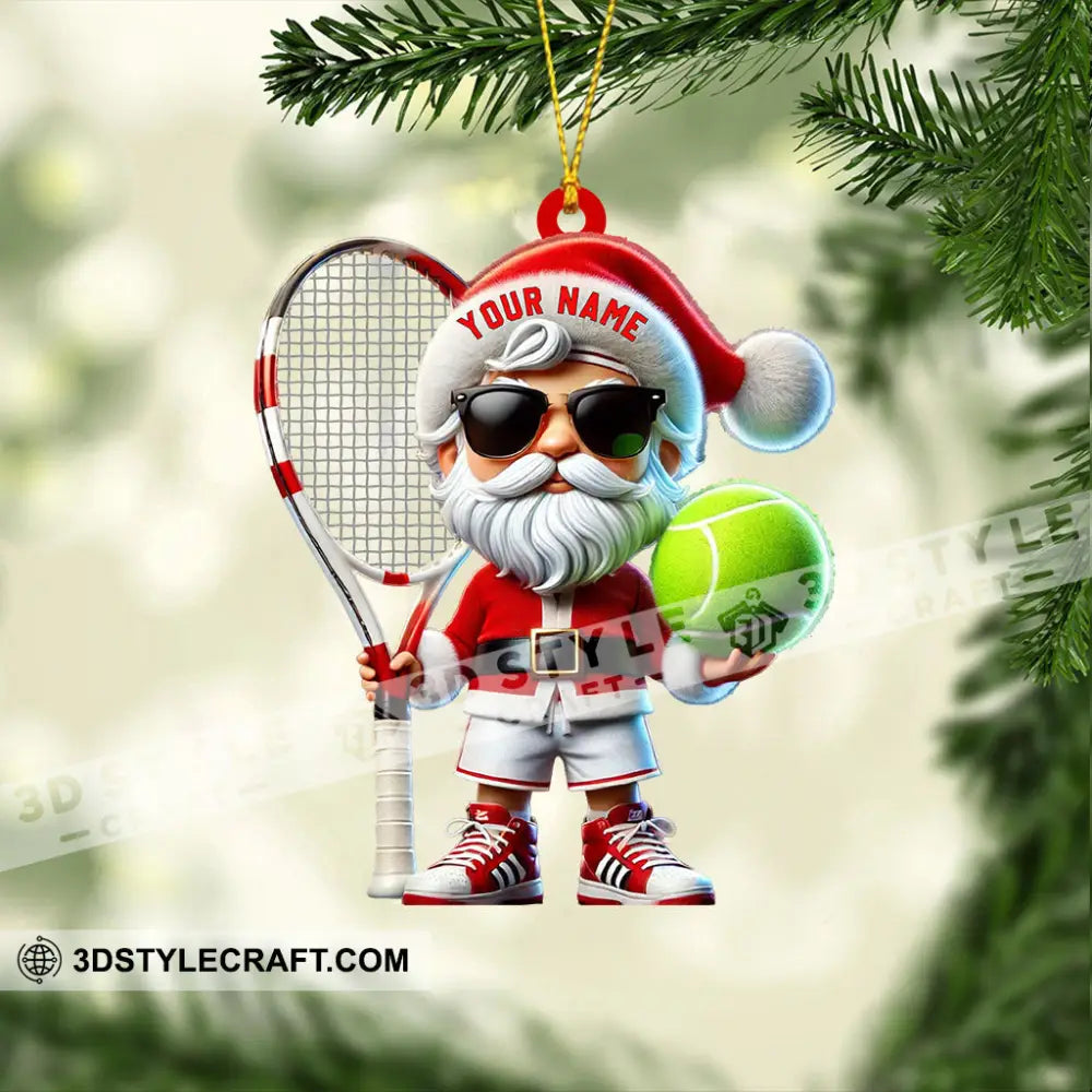 Tennis Santa Christmas Home Decor Ornament Personalized