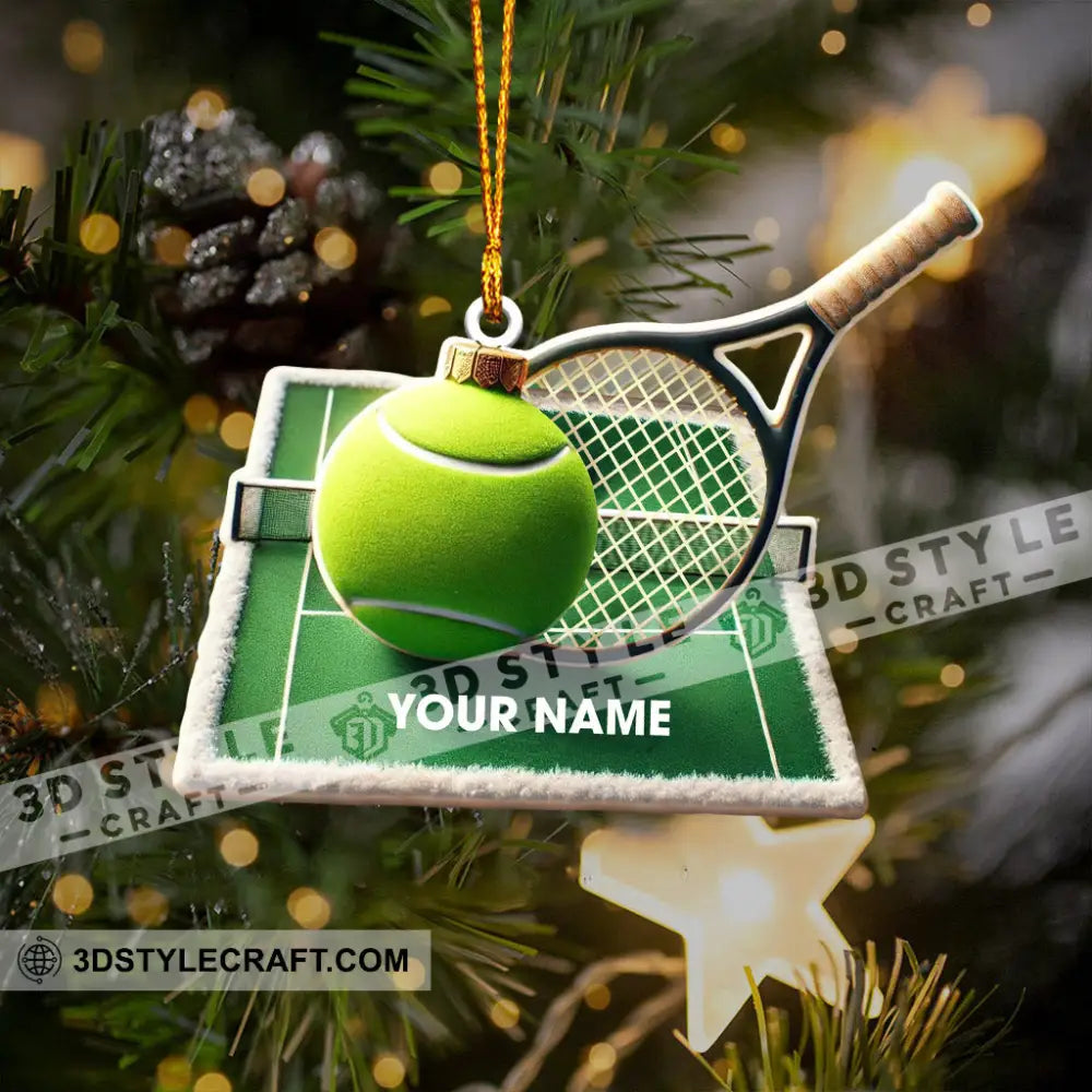 Tennis Yard Christmas Ornament Personalized