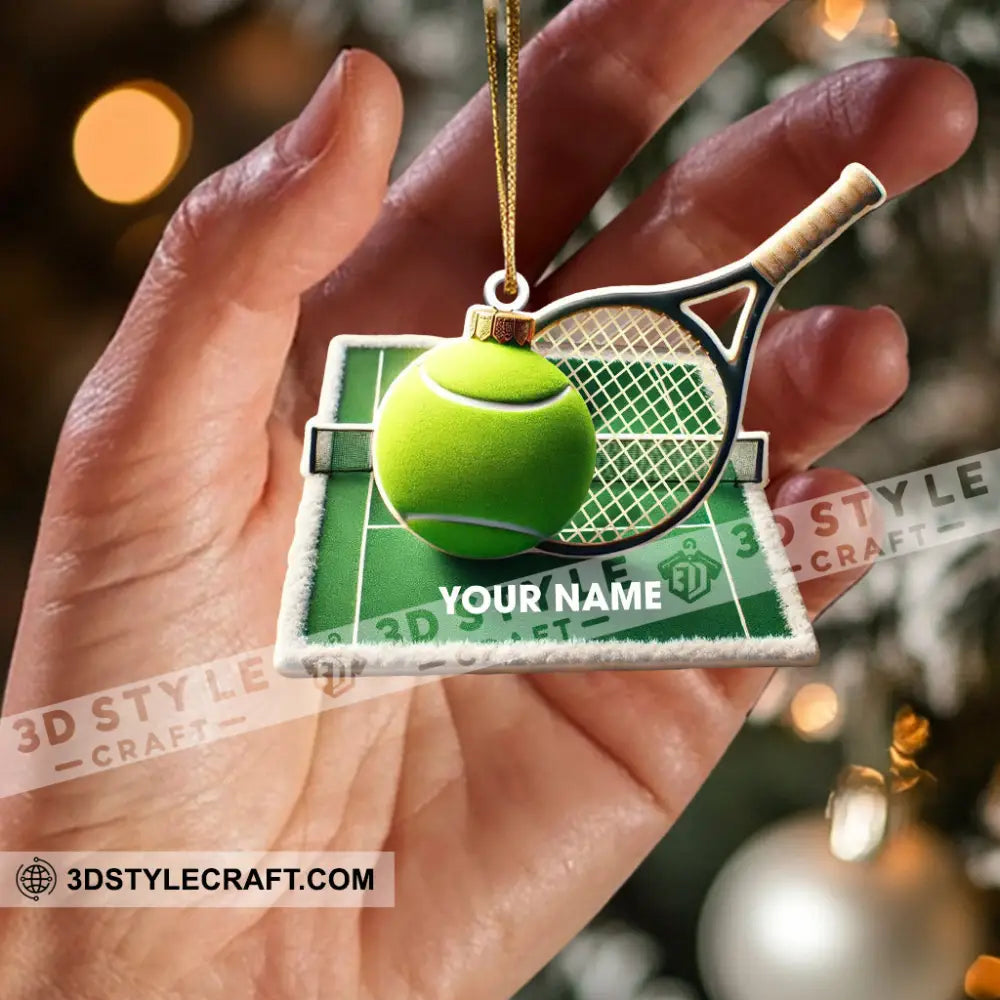 Tennis Yard Christmas Ornament Personalized