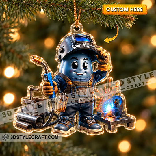The Welder Home Decor, Christmas Ornament, Personalized Ornament style option 1
