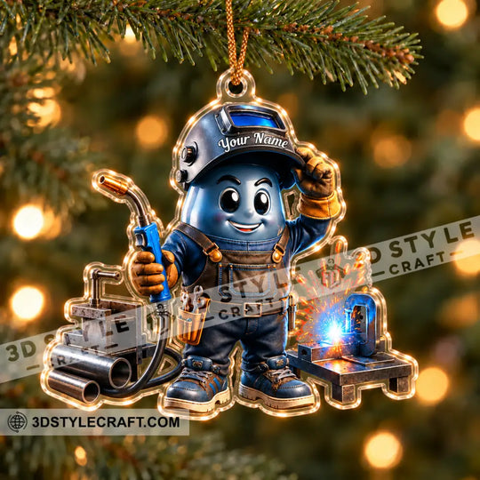 The Welder Home Decor, Christmas Ornament, Personalized Ornament style option 3