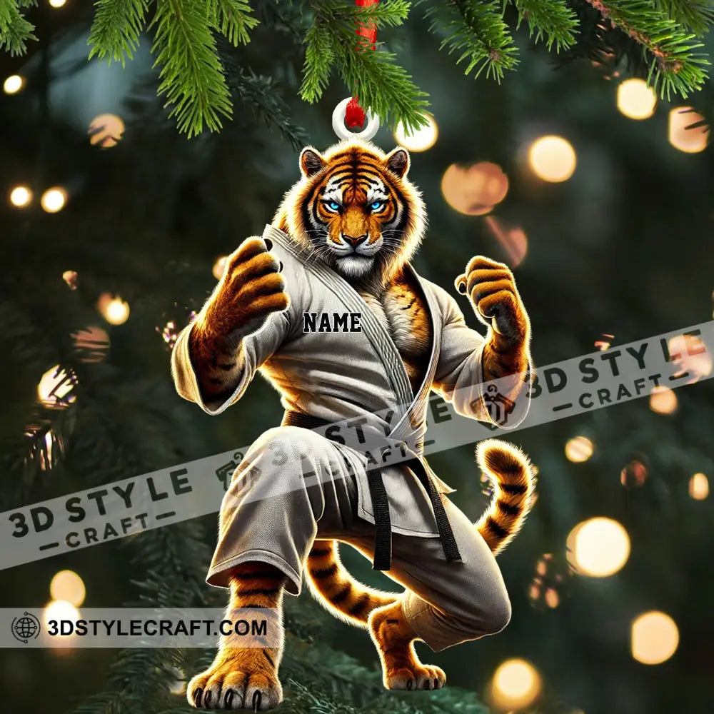 Tiger Karate Ornament Personalized