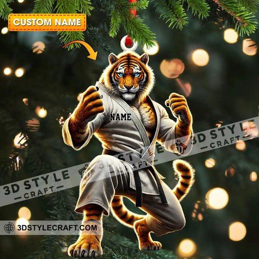 Tiger Karate Ornament Personalized 3.54’’ / 1