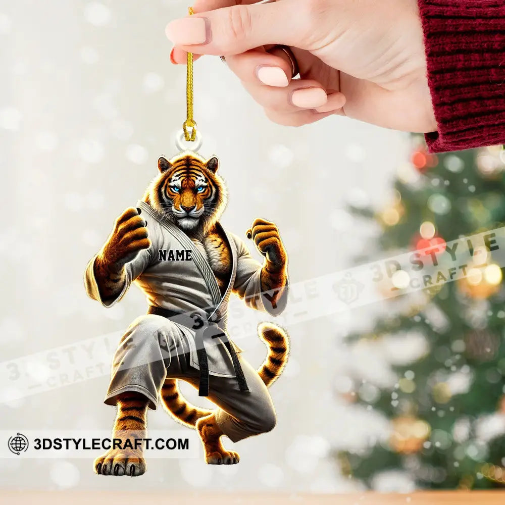 Tiger Karate Ornament Personalized