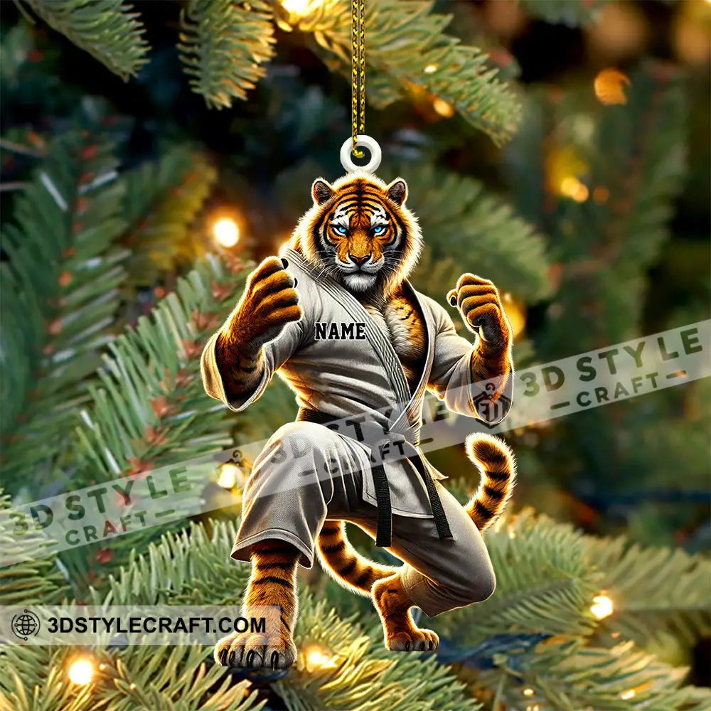 Tiger Karate Ornament Personalized