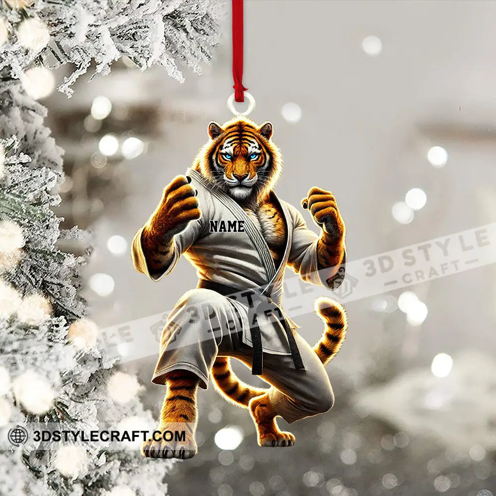 Tiger Karate Ornament Personalized