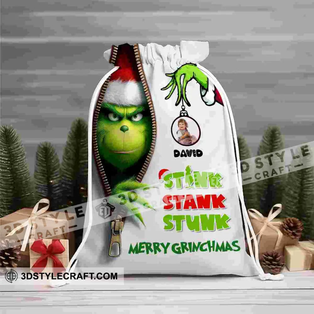 Tink Tank Stunk Custom Photo And Name Personalized String Bag Christmas Gift