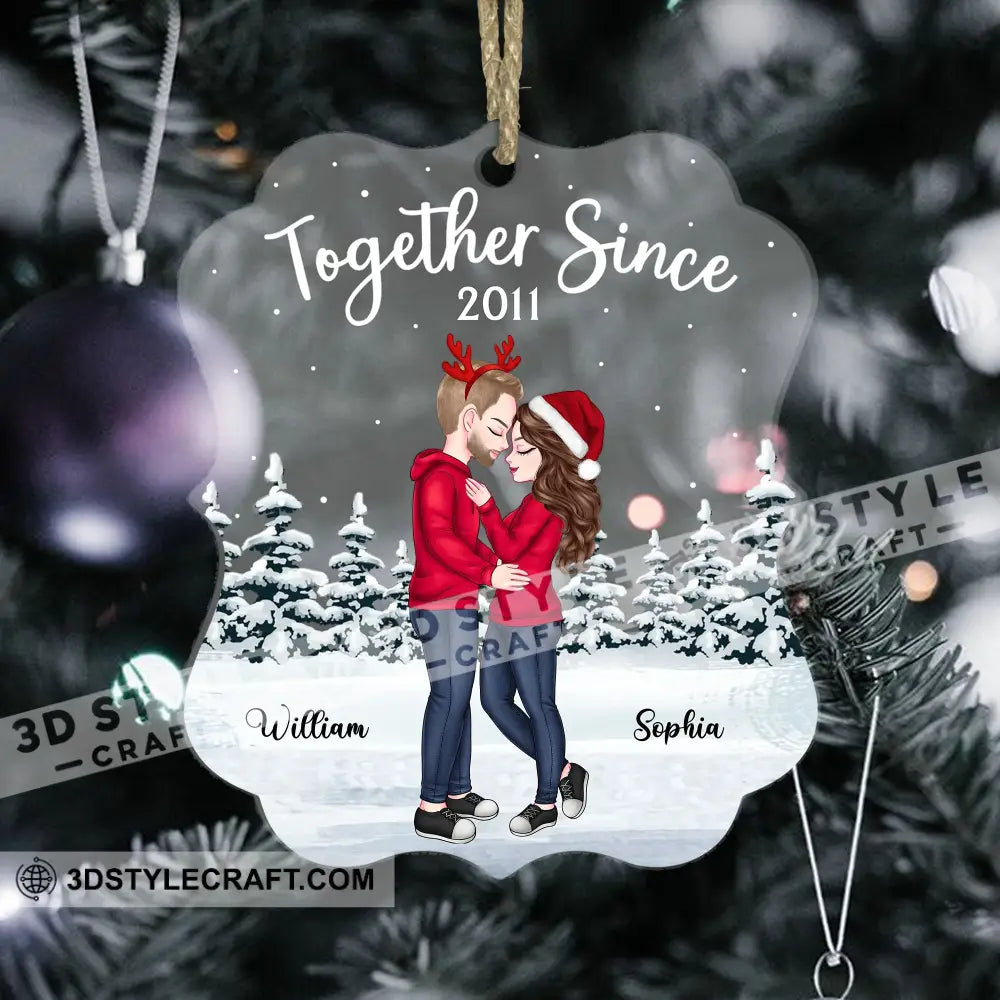 Together Since - Couple Ornament Custom Appearance Personalized Acrylic Gift For Christmas Family /