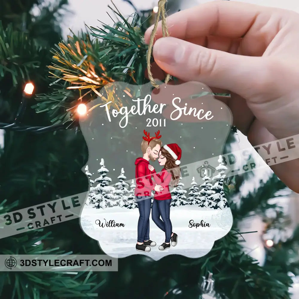 Together Since - Couple Ornament Custom Appearance Personalized Acrylic Gift For Christmas Family