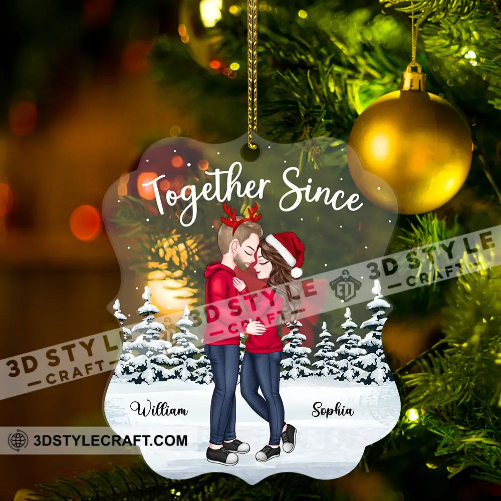 Together Since - Couple Ornament Custom Appearance Personalized Acrylic Gift For Christmas Family